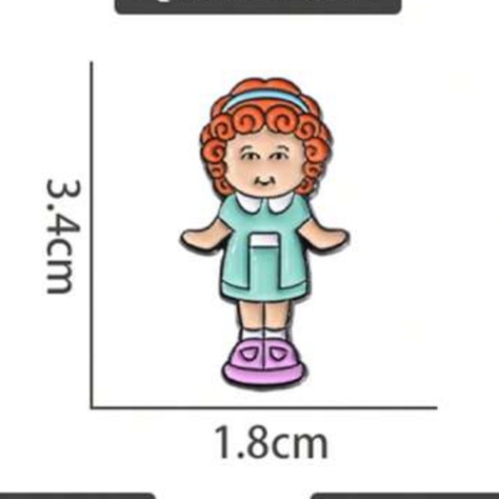 3 for$25 Polly pocket red head Enamel Pin - Multicolor - Picture 2 of 5